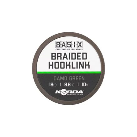 Korda Basix Braided Hooklink 18lb 10m fonott előkezsinór