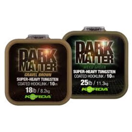 Korda Dark Matter Tungsten Coated Braid Weed Green 18lb 10m nehezített, bevonatos előke