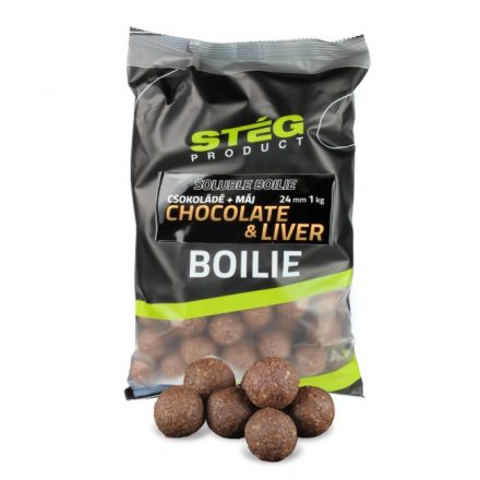 Stég Product Soluble Boilie 24mm Chocolate-Liver 1kg